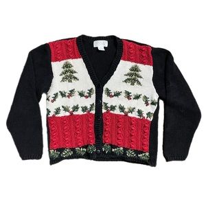 Vintage Pine Tree Knit Sweater sz PM